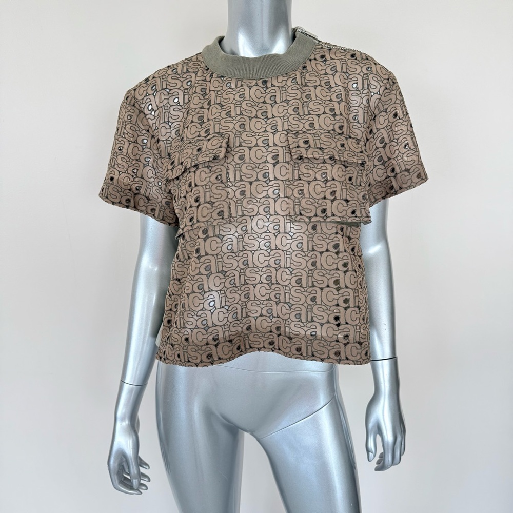 SACAI women embroidery blouse size 2 or M Authentic